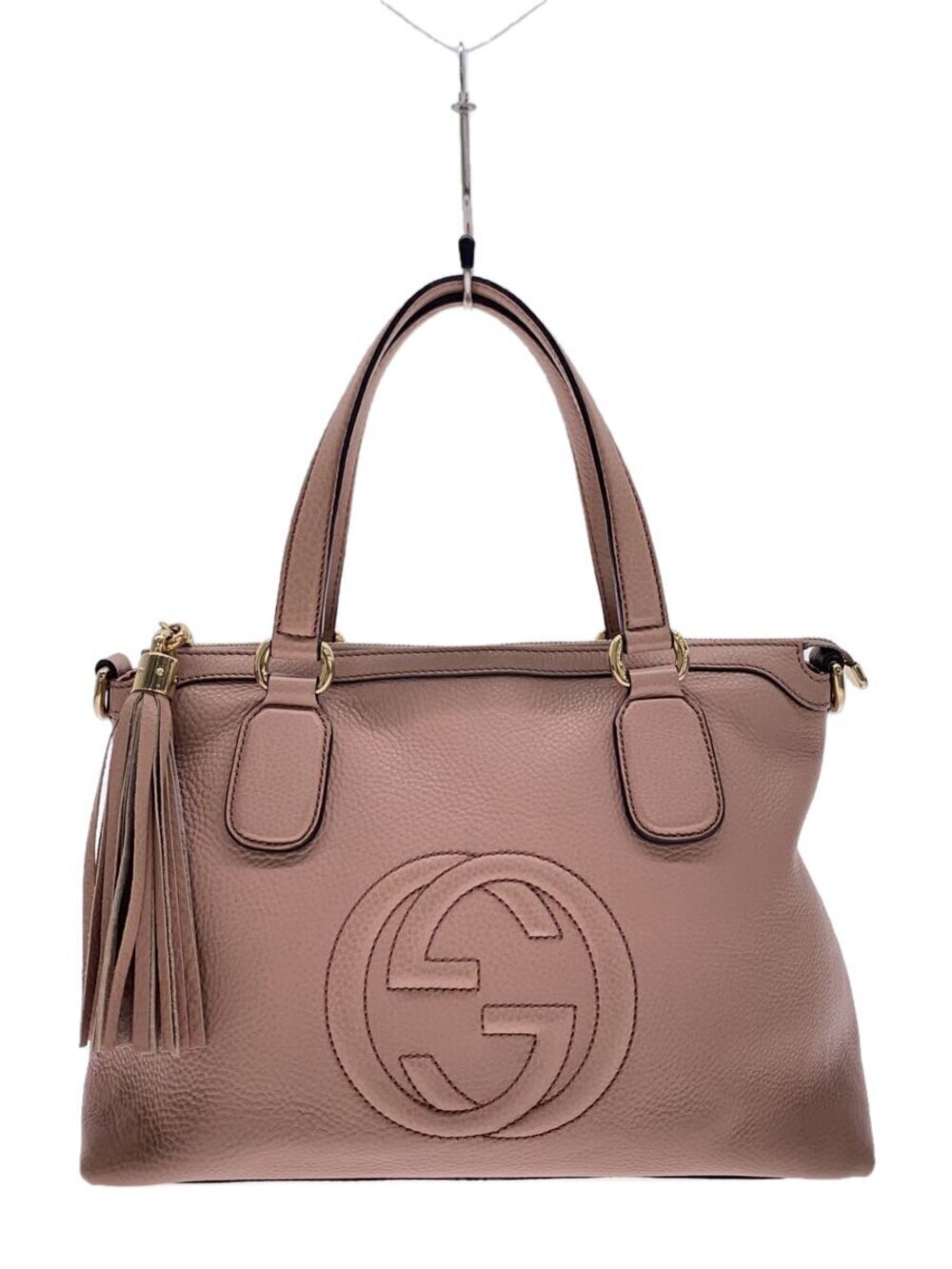 Gucci Soho handbag pink leather interlocking G logo tassel